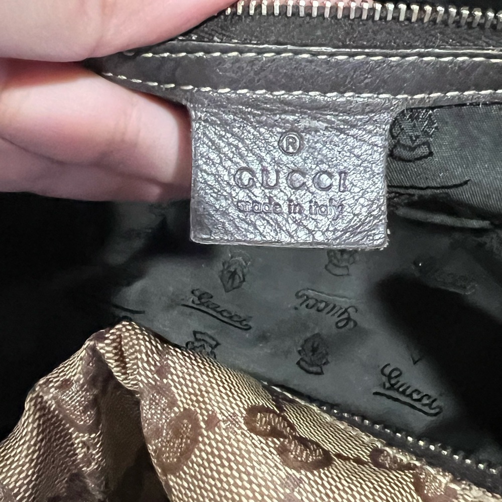Gucci Hysteria Beige and BrownCrystal Large GG Water-resistant Shoulder Bag - Picture 9 of 16